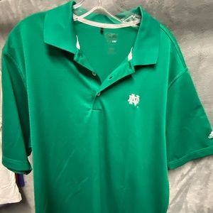 Men’s Adidas Golf Polo / Size L / Norte Dame Logo / Green